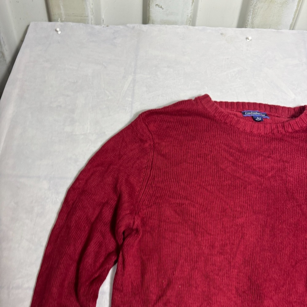 Croft & Barrow Mens Pullover Sweater Maroon Red Knit Crew Neck Winterwear Size L - Picture 5 of 16